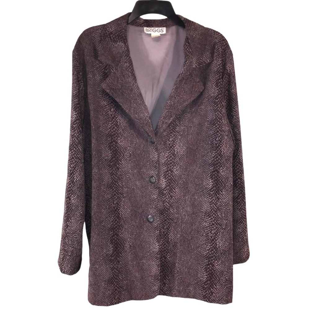 Vintage Snake Print Blazer, Made in USA, Size 1X - Picture 2 of 10